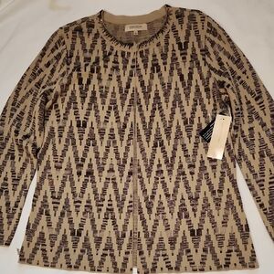 Jones New York | Beige and Brown Patterned Blazer | Sz 1X 🔥